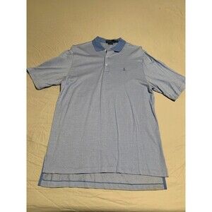 Polo Ralph Lauren Shirt Mens Medium Golf‎ Fit Blue/White Chevron Cotton Preppy
